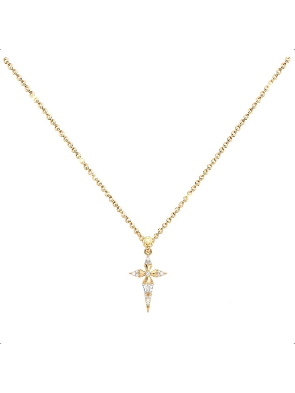 Dainty 14K Gold Plated Cross Necklace for Women, CZ Faith Pendant Jewelry Gift